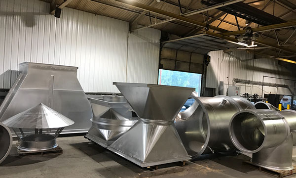 Large Ductwork Ventilation System Fabrication for Automotive Facility